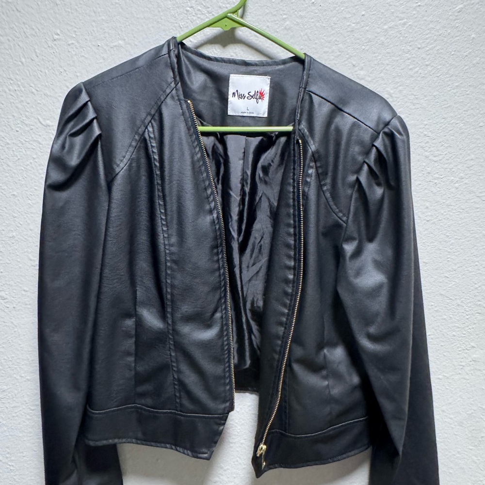 Miss Selfie Black Leather Jacket